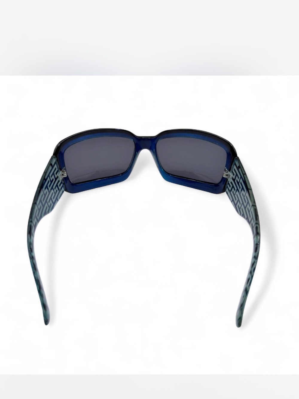 Vintage Y2K Blue Geometric Oversized Sunglasses Designer Inspired - Picture 5 of 7